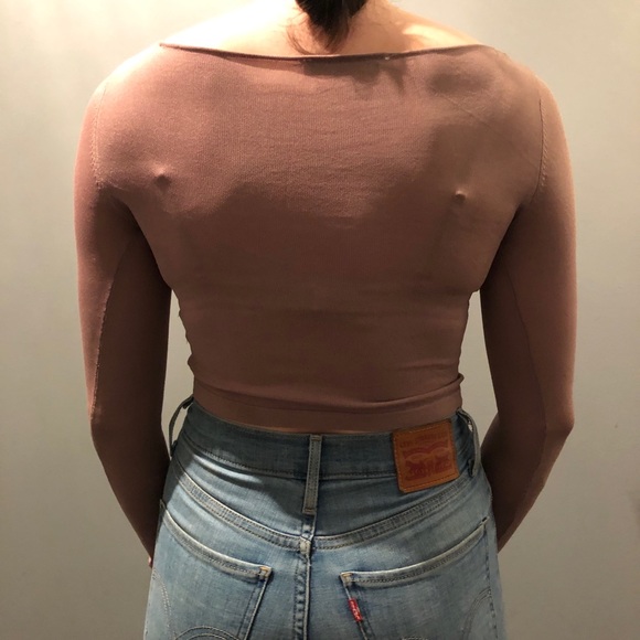 ZARA, Mauve Long Sleeve Crop, Size S - Picture 3 of 3